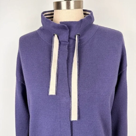 Olsen Women’s Snap Button Mock Neck Sweater Size 4 XS Blue Soft New - Picture 4 of 14